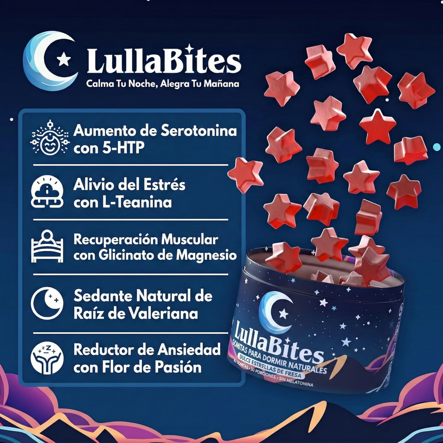 LullaBites — Sin Melatonina, Sin Dependencia, Sueño Profundo