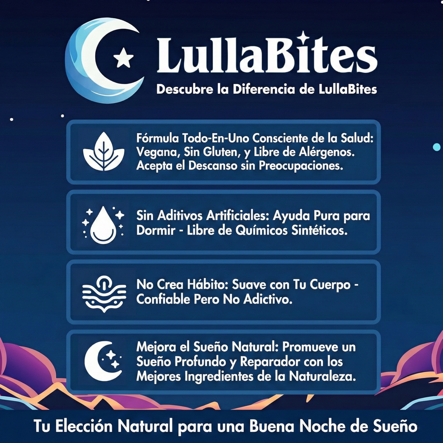 LullaBites — Sin Melatonina, Sin Dependencia, Sueño Profundo